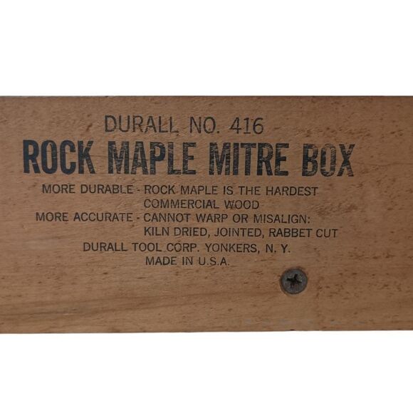 DURALL Rock Maple Mitre Box No. 416 Yonkers NY Vintage Made In USA Wooden Wood. - Picture 2 of 14